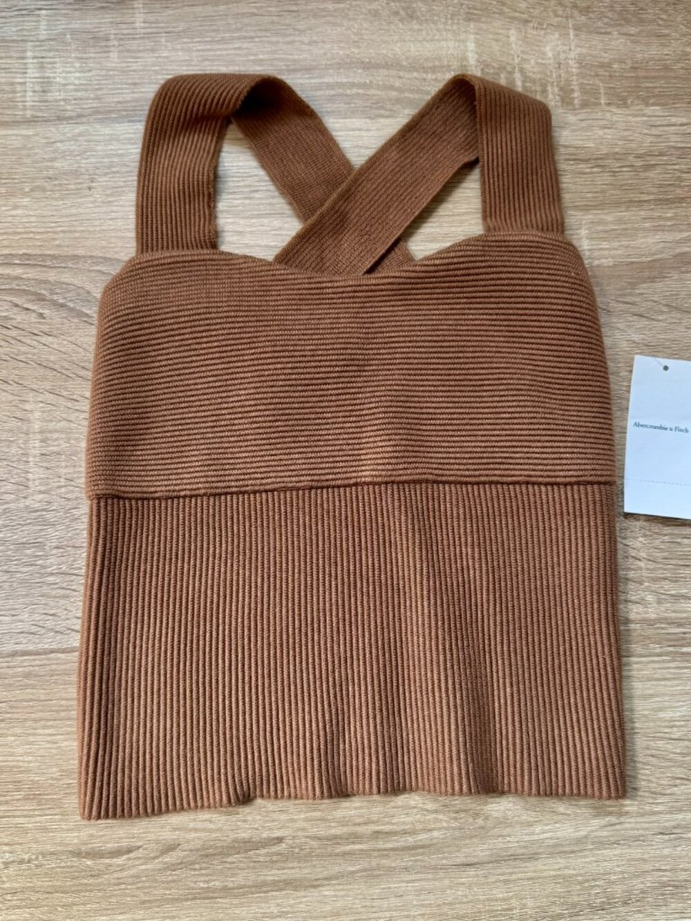 NWT Abercrombie & Fitch Ottoman Ribbed Knit Tank Top Brown XS